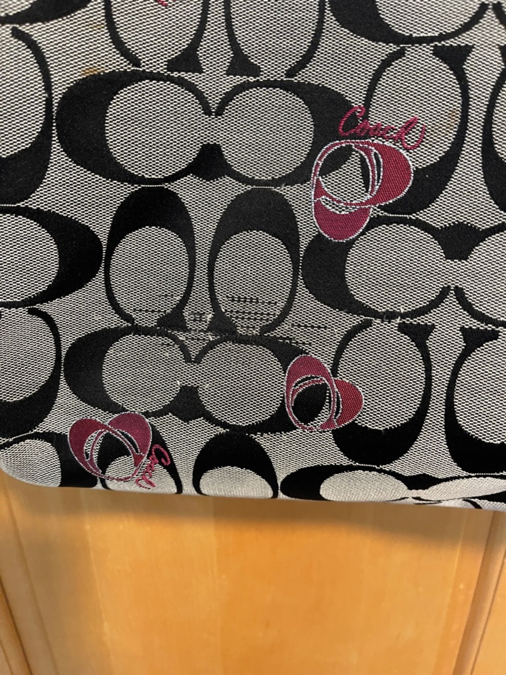 Coach Poppy Signature Canvas Tote in Black, Gray & Pink - Picture 9 of 13